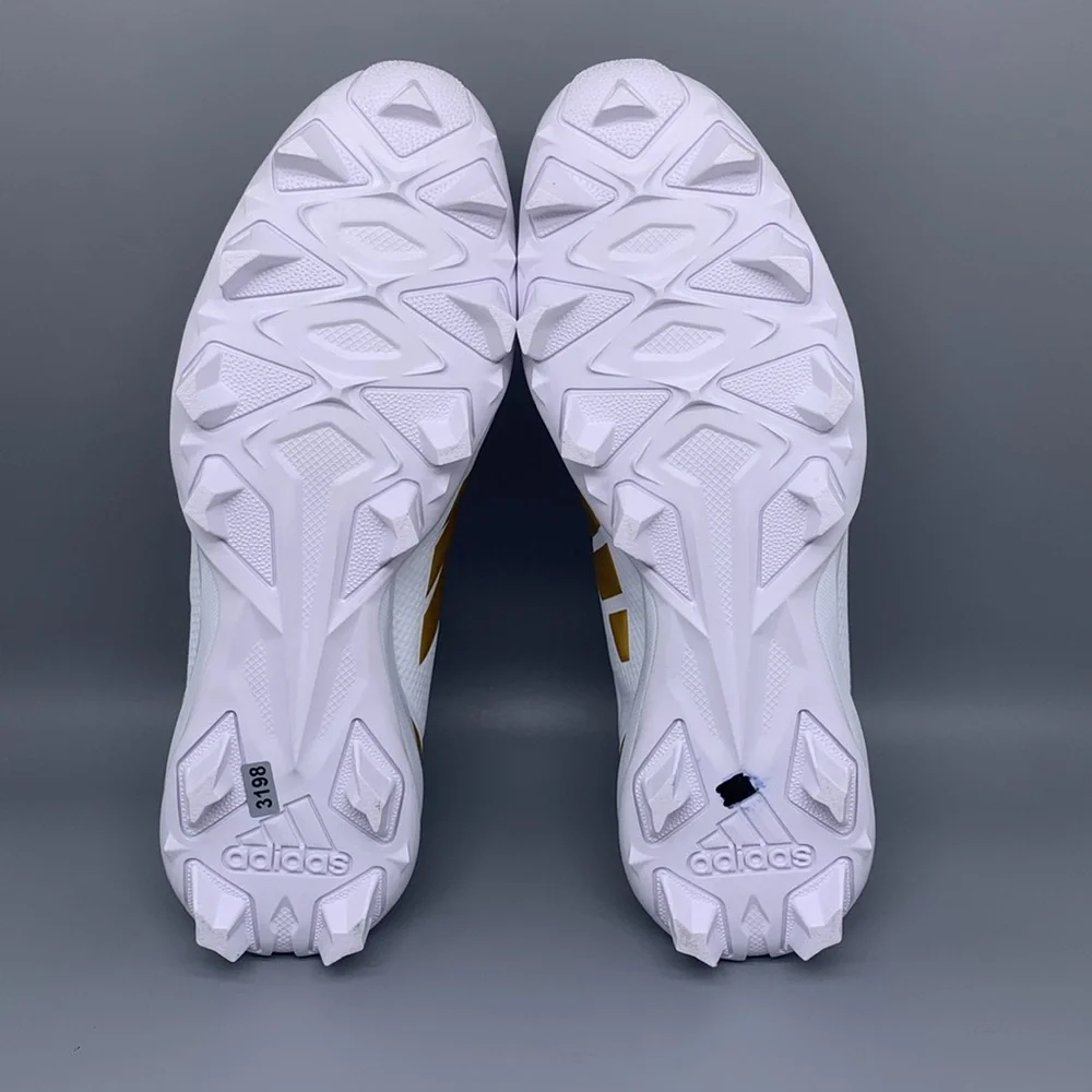 Adidas Adizero Impact.2 MD White Gold Football Cleats IF5106 Men’s Sz‎ 12 NWT